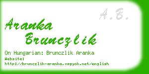 aranka brunczlik business card